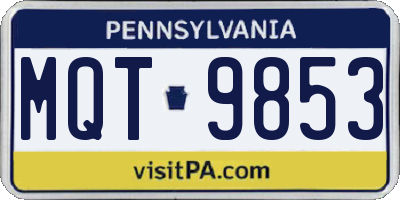 PA license plate MQT9853