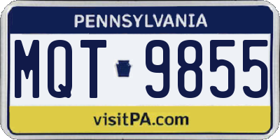 PA license plate MQT9855