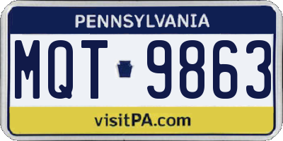 PA license plate MQT9863