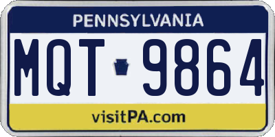 PA license plate MQT9864
