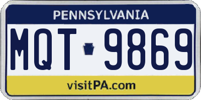 PA license plate MQT9869