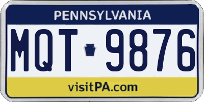 PA license plate MQT9876