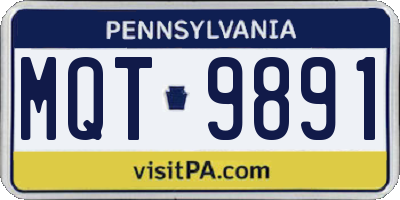 PA license plate MQT9891