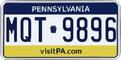 PA license plate MQT9896