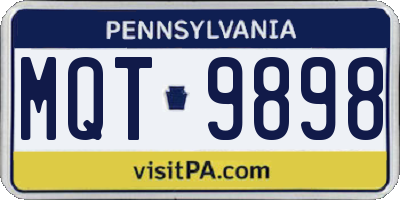 PA license plate MQT9898