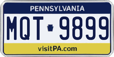 PA license plate MQT9899