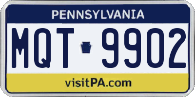 PA license plate MQT9902