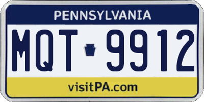 PA license plate MQT9912