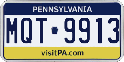 PA license plate MQT9913