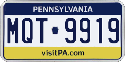 PA license plate MQT9919