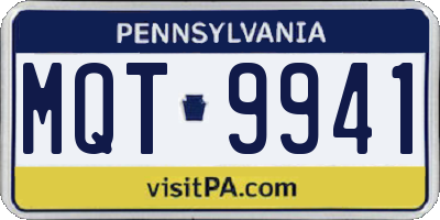 PA license plate MQT9941