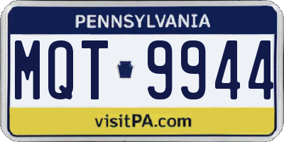 PA license plate MQT9944
