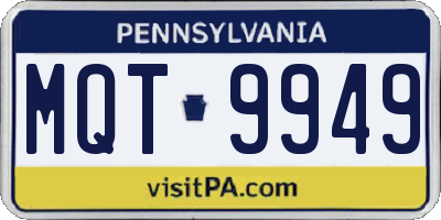 PA license plate MQT9949