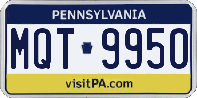 PA license plate MQT9950