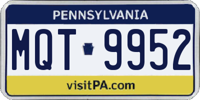 PA license plate MQT9952