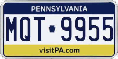 PA license plate MQT9955