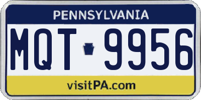 PA license plate MQT9956