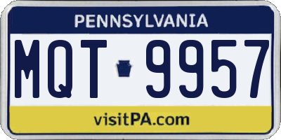 PA license plate MQT9957