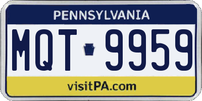 PA license plate MQT9959