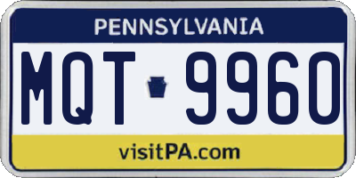 PA license plate MQT9960