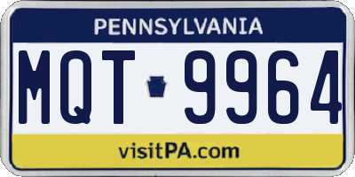 PA license plate MQT9964