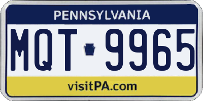 PA license plate MQT9965