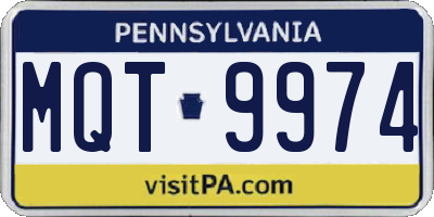 PA license plate MQT9974