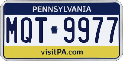PA license plate MQT9977