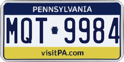 PA license plate MQT9984