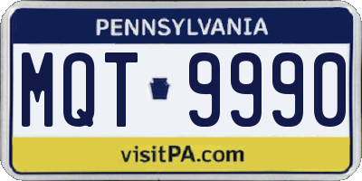 PA license plate MQT9990