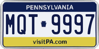 PA license plate MQT9997