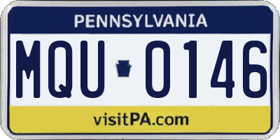 PA license plate MQU0146