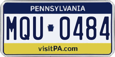 PA license plate MQU0484