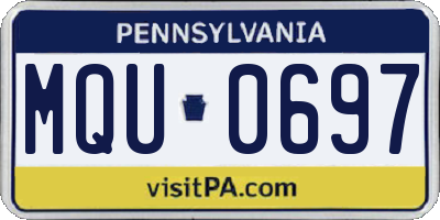 PA license plate MQU0697
