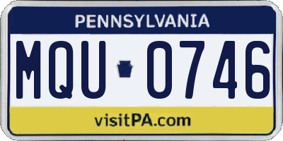 PA license plate MQU0746