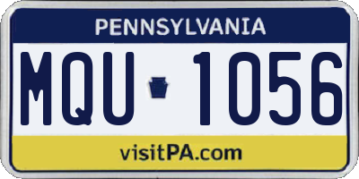 PA license plate MQU1056