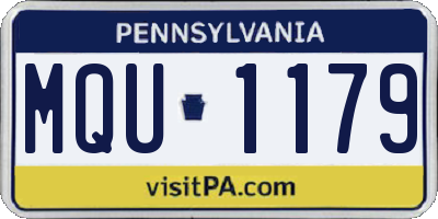 PA license plate MQU1179