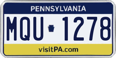 PA license plate MQU1278
