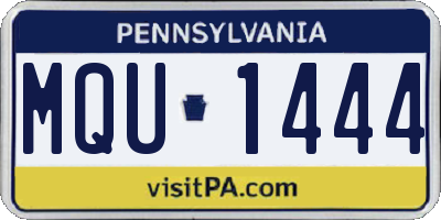 PA license plate MQU1444
