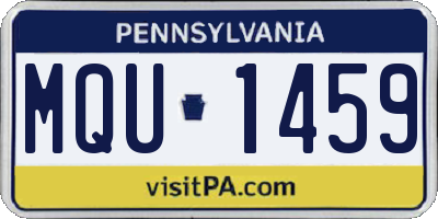 PA license plate MQU1459