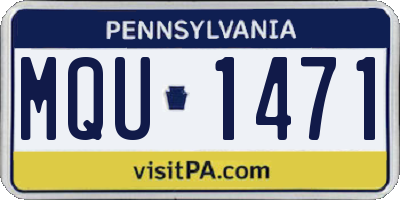PA license plate MQU1471