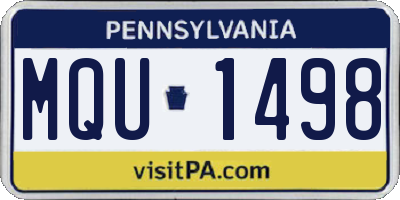 PA license plate MQU1498
