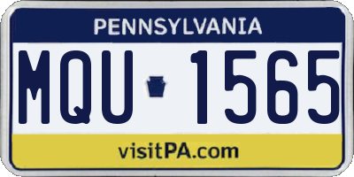 PA license plate MQU1565