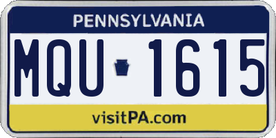 PA license plate MQU1615
