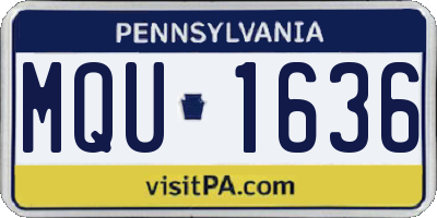 PA license plate MQU1636