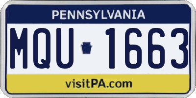 PA license plate MQU1663