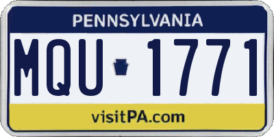 PA license plate MQU1771
