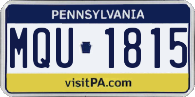 PA license plate MQU1815