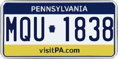 PA license plate MQU1838