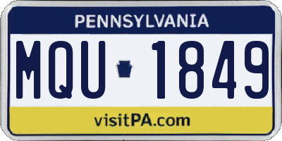 PA license plate MQU1849